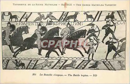 Cartes postales Bayeux Tapisserie de la Reine Mathilde La Bataille S'Engage