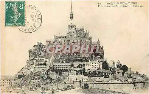 Cartes postales Mont Saint Michel Vue prise de la Digue