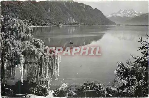 Moderne Karte Montreux Le Lac et les Dents du Midi