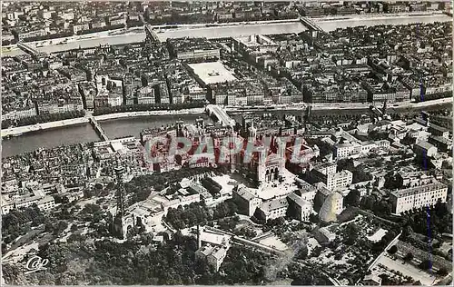 Moderne Karte Lyon Panorama sur Fourviere Place Bellecour