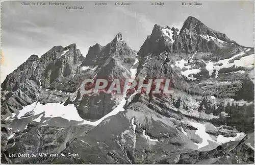 Moderne Karte Les Dents du Midi Vues du Culet