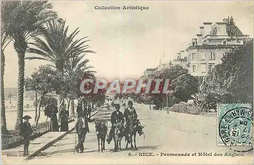 Cartes postales Nice Promenade et Hotel des Anglais Ane Donkey