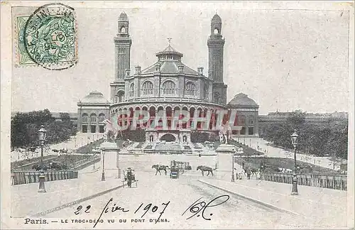 Cartes postales Paris Le Trocadero vu du Pont d'Iena