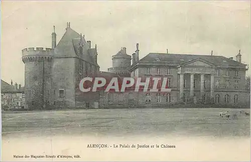Cartes postales Alencon Le Palais de Justice et le Chateau