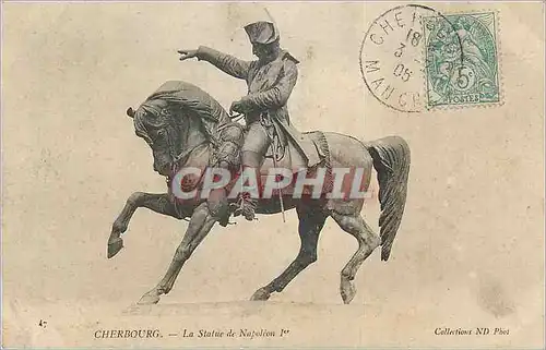 Ansichtskarte AK Cherbourg La Statue de Napoleon 1er