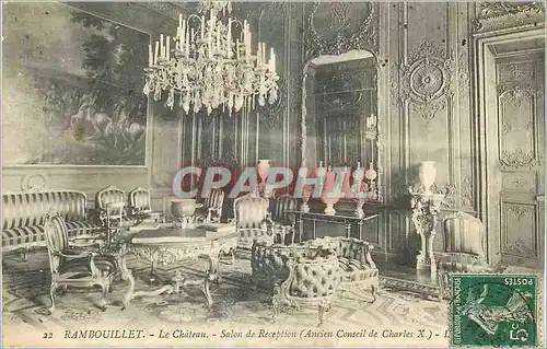 Cartes postales Rambouillet Le Chateau Salon de Reception (Ancien Conseil de Charles X)