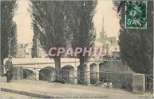 Cartes postales Melun L'Eglise Saint Aspais prise du Quai de la Courtille