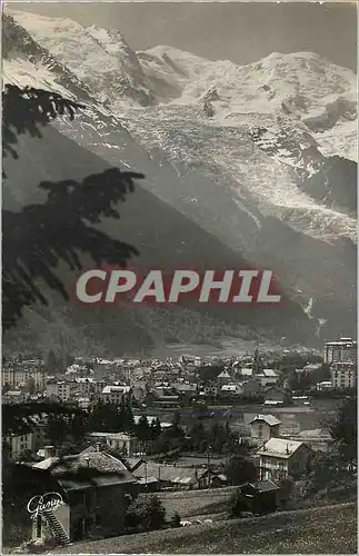 Ansichtskarte AK Chamonix Mont Blanc (1050 m) Hte Savoie Vue Generale Le Mont Blanc (4807 m)
