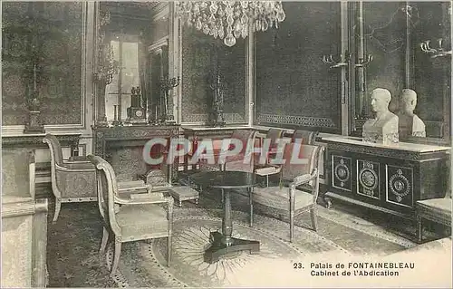 Cartes postales Palais de Fontainebleau Cabinet de L'Abdication Napoleon 1er
