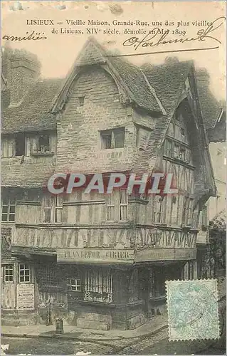 Cartes postales Lisieux Vieille Maison Grande Rue Une des plus Vieilles de Lisieux XIVe Siecle