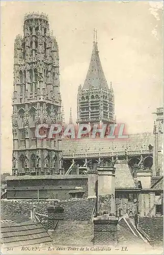 Ansichtskarte AK Rouen Les Deux Tours de la Cathedrale