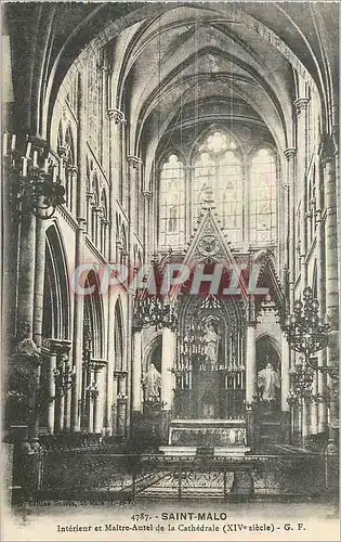 Cartes postales Saint Malo Interieur et Maite Autel de la Cathedrale