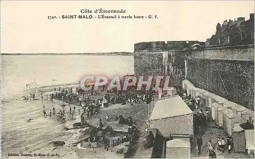 Cartes postales Saint Malo Cote d'Emeraude L'Eventail a Maree Haute