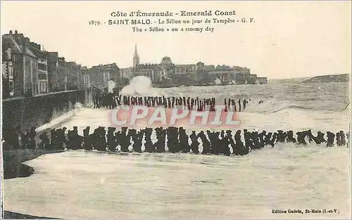 Ansichtskarte AK Saint Malo Cote d'Emeraude Le Sillon un Jour de Tempete