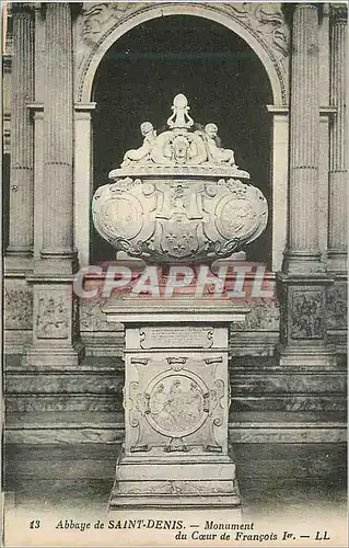 Cartes postales Abbaye de Saint Denis Monument du Coeur de Francois Ier