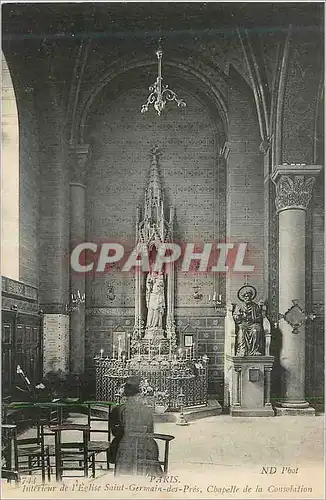 Cartes postales Paris Interieur de l'Eglise Saint Germain des Pres Chapelle de la Consolation