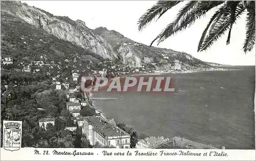 Cartes postales moderne Menton Garavan Vue vers la Frontiere Franco Italienne et l'Italie