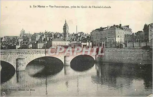 Cartes postales Le Mans Vue Panoramique prise des Quais de l'Amiral Lalande