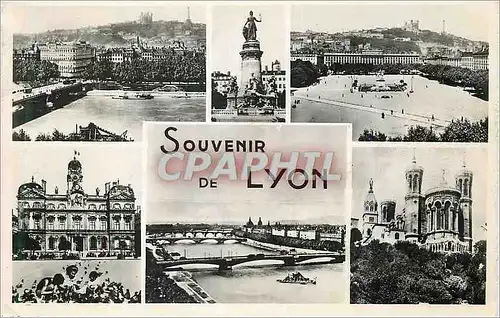 Moderne Karte Souvenir de Lyon