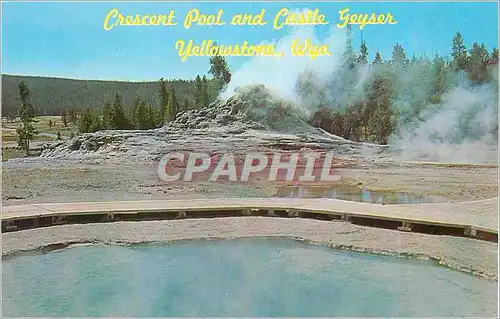 Moderne Karte Crescent Pool and Castle Geyser Yellowstone Wayo