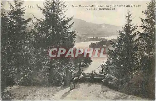 Ansichtskarte AK Les Bassins du Doubs Frontiere Franco Suisse vue du Belvedere