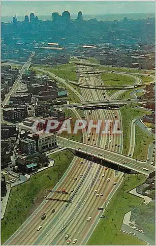 Moderne Karte Looking Toward the Chicago Loop John F Kennedy Expressway