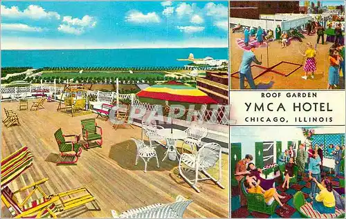 Moderne Karte Roof Garden YMCA Hotel Chicago Illinois