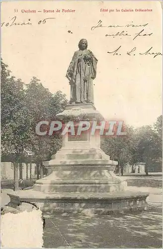 Cartes postales moderne Orleans Statue de Pothier