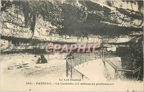 Cartes postales Padirac Le Lot Illustre La Corniche (15 Metres de profondeur)