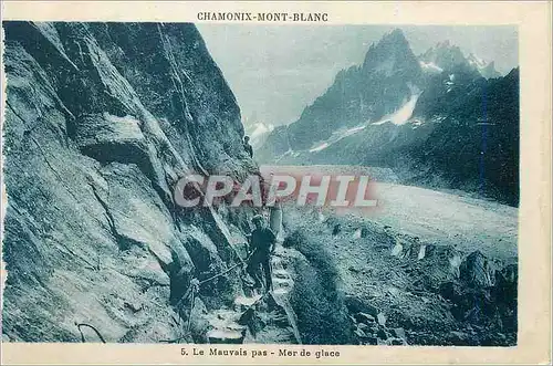 Cartes postales Chamonix Mont Blanc Le Mauvais pas Mer de Glace