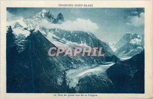 Cartes postales Chamonix Mont Blanc Mer de Glace vue de la Flegere