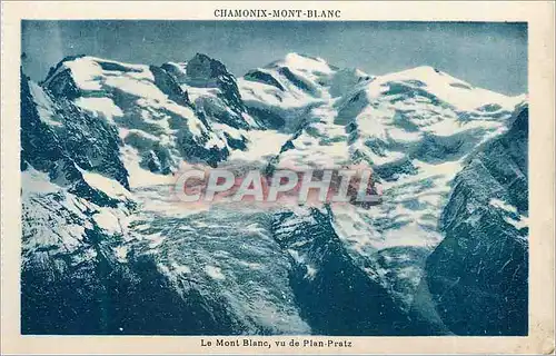 Cartes postales Chamonix Mont Blanc Le Mont Blanc vu de Plan Pratz