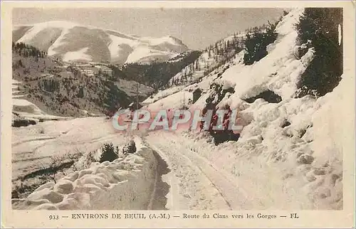 Cartes postales Environs de Beuil (A M) Route du Cians vers les Gorges