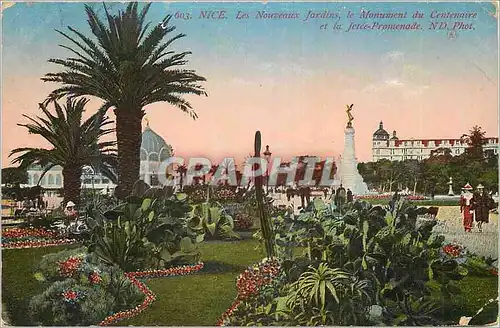 Cartes postales Nice Les Nouveaux Jardins Le Monument du Centenaire et la Jetee Promenade