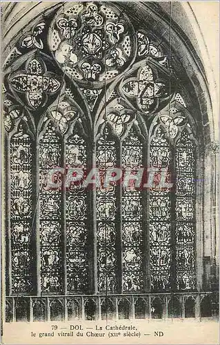 Cartes postales Dol La Cathedrale Le Grand Vitrail du Choeur (XIIe Siecle)