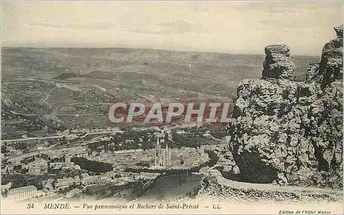 Cartes postales Mende Vue Panoramique et Rochers de Saint Privat