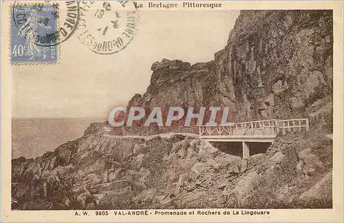 Ansichtskarte AK Val Andre La Bretagne Pittoresque Promenade et Rochers de la Lingouare