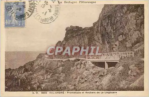 Cartes postales Val Andre La Bretagne Pittoresque Promenade et Rochers de la Lingouare