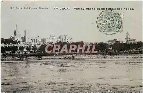 Cartes postales Avignon Vue du Rhone et du Palais des Papes