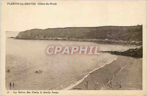 Cartes postales Plestin les Greves (Cotes du Nord) La Greve des Cures a Maree Haute