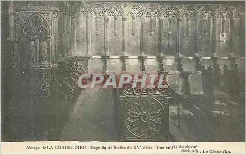 Cartes postales Abbaye de la Chaise Dieu Magnifiques Stalles du XVe Siecle Une entree du Choeur