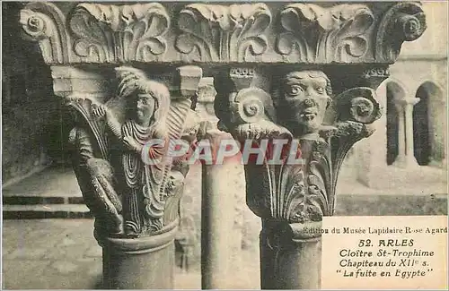 Cartes postales Arles Cloitre St Trophime Capiteau du XIIe S La Fuite en Egypte