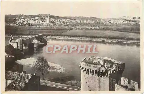 Moderne Karte Avignon (Vaucluse) La Douce France vue Panoramique sur Villeneuve les Avignon