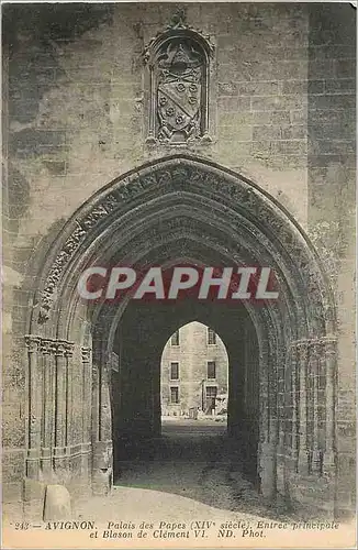 Cartes postales Avignon Palais des Papes (XIVe Siecle) Entree Principale et Blason de Clement VI