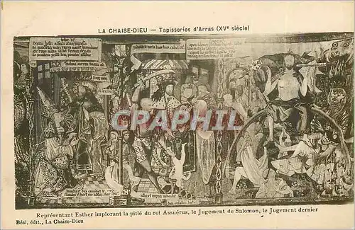 Ansichtskarte AK La Chaise Dieu Tapisseries d'Arras (XVe Siecle) Esther implorant la pitie du roi Assuerus le jug
