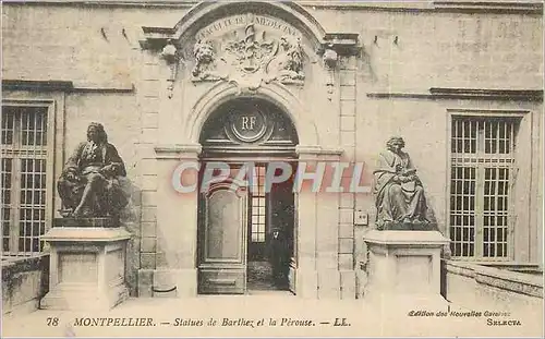 Cartes postales Montpellier Statues de Barthez et la Perouse