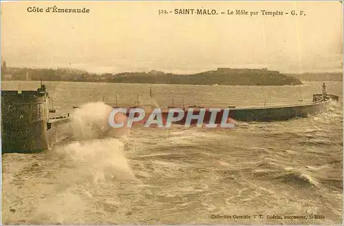 Cartes postales Saint Malo Cote d'Emeraude Le Mole par Tempete