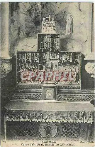 Cartes postales Abbeville Eglise Paul Retable du XVe Siecle