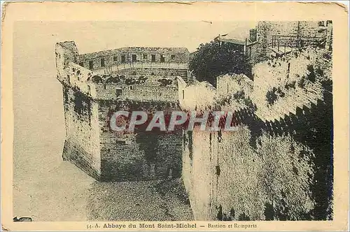 Cartes postales Abbaye du Mont Saint Michel Bastion et Remparts