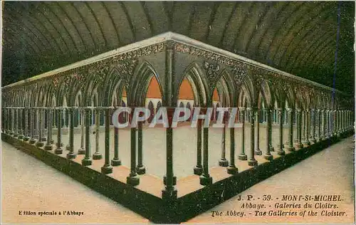 Cartes postales Mont Saint Michel Abbaye Galeries du Cloitre